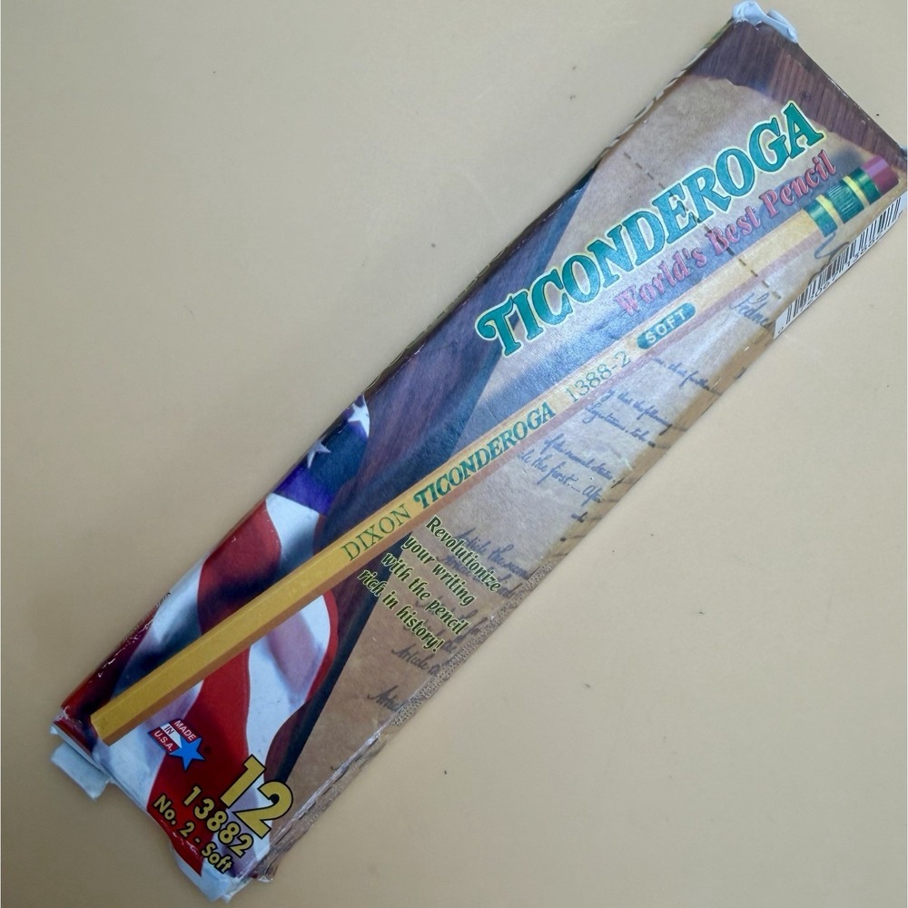 Vintage Dixon Ticonderoga 1388-2 No 2 Soft 2 - 12 Pack 12 Pencils USA 1990's